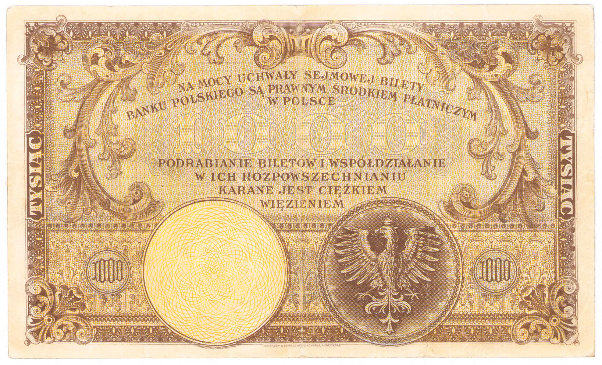 1000 złotych 1919 Kościuszko - seria A -  RZADKOŚĆ R5